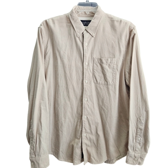 Abercrombie & Fitch Mens Houndstooth Soft AF Flannel XXL Fall Neutral - Picture 2 of 9